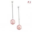 Sterling Silver Pair 09.00- Freshwater Cultured Pink Circle Pearl Earrings