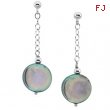 Sterling Silver Pair 12.00- Freshwater Cultured Black Coin Pearl Earrings