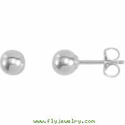 Sterling Silver Pair Ball Earrings With Backs