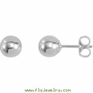 Sterling Silver Pair Ball Earrings With Backs