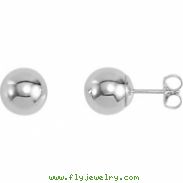 Sterling Silver Pair Ball Earrings With Backs