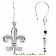 Sterling Silver Pair Dangle Earring;p;fleur-de-lis Fleur-de-lis Earring