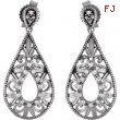 Sterling Silver Pair Diamond Earrings