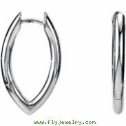 Sterling Silver Pair Round Tube Hinged Earrings