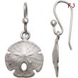 Sterling Silver Pair Sand Dollar Earrings