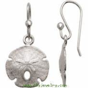 Sterling Silver Pair Sand Dollar Earrings