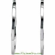 Sterling Silver Pair Square Hinged Hoop Earrings