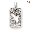 Sterling Silver Peace CZ Dove Charm