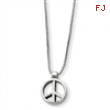 Sterling Silver Peace Sign Charm on 16