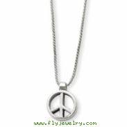 Sterling Silver Peace Sign Charm on 16" Chain Necklace chain