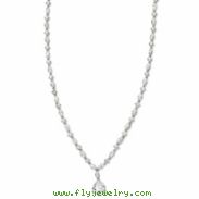 Sterling Silver Pear CZ 17in Necklace chain