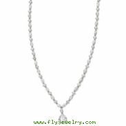 Sterling Silver Pear CZ 17in Necklace chain