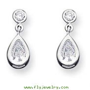 Sterling Silver Pear CZ Earrings