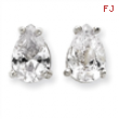 Sterling Silver Pear CZ Stud Earrings