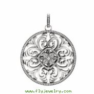 Sterling Silver Pendant 59.20x45.90 mm Filigree Design Pendant