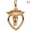 Sterling Silver PENDANT Polished HEART AND ANGEL PENDANT