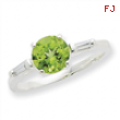 Sterling Silver Peridot & CZ Ring