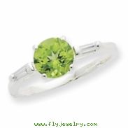 Sterling Silver Peridot & CZ Ring