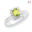 Sterling Silver Peridot & CZ Ring