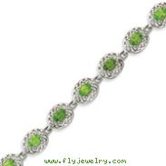 Sterling Silver Peridot Filigree Bracelet