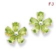 Sterling Silver Peridot Floral Earrings