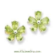 Sterling Silver Peridot Floral Earrings