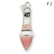 Sterling Silver Pink Cat's Eye High Heel Pendant