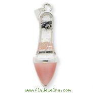 Sterling Silver Pink Cat's Eye High Heel Pendant