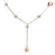 Sterling Silver Pink Cultured Pearl Necklace
