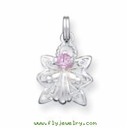 Sterling Silver Pink CZ Angel Charm