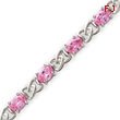 Sterling Silver Pink CZ Bracelet