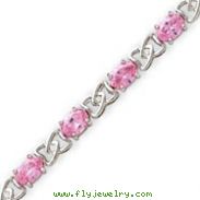 Sterling Silver Pink CZ Bracelet