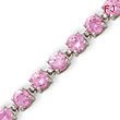 Sterling Silver Pink CZ Bracelet