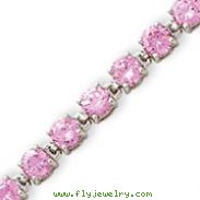 Sterling Silver Pink CZ Bracelet