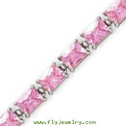 Sterling Silver Pink CZ Bracelet