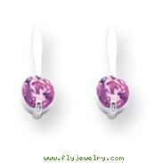 Sterling Silver Pink CZ Earrings