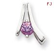 Sterling Silver Pink CZ Pendant