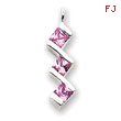 Sterling Silver Pink CZ Pendant