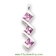 Sterling Silver Pink CZ Pendant