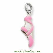 Sterling Silver Pink Enamel Ballet Slipper Charm