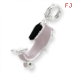 Sterling Silver Pink Enamel Motor Scooter Charm