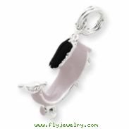 Sterling Silver Pink Enamel Motor Scooter Charm