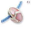 Sterling Silver Pink Mother Of Pearl Easter Egg Pendant