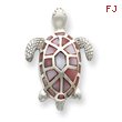Sterling Silver Pink Mother Of Pearl Turtle Slide