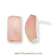 Sterling Silver Pink Quartz Post Earrings