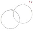 Sterling Silver Polished & Satin Diamond Cut Hoop Earrings