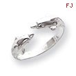 Sterling Silver Polished Dolphin Toe Ring