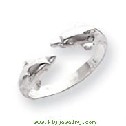 Sterling Silver Polished Dolphin Toe Ring