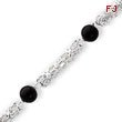 Sterling Silver Polished Onyx Toggle Bracelet