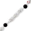 Sterling Silver Polished Onyx Toggle Bracelet